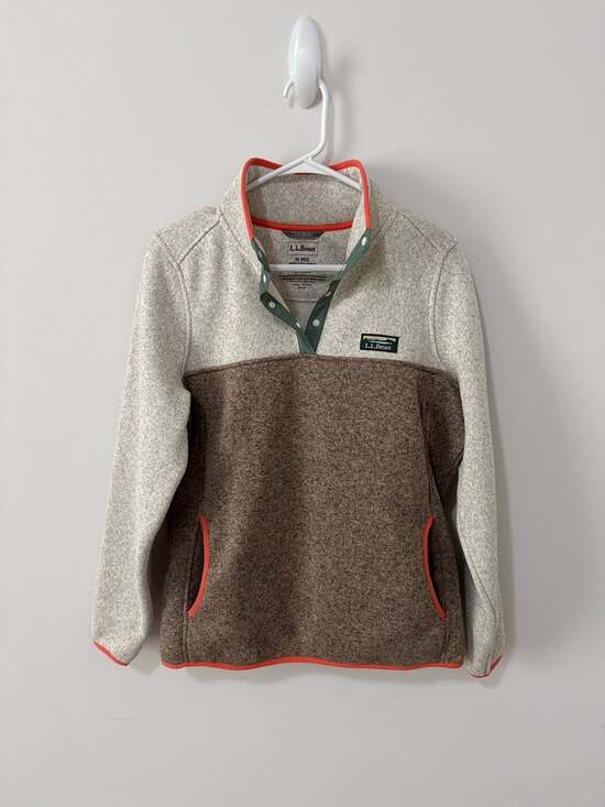 L.L.Bean Tops - L.L.Bean Women's Sweater Fleece Pullover Colorblock Snap-Neck M REG